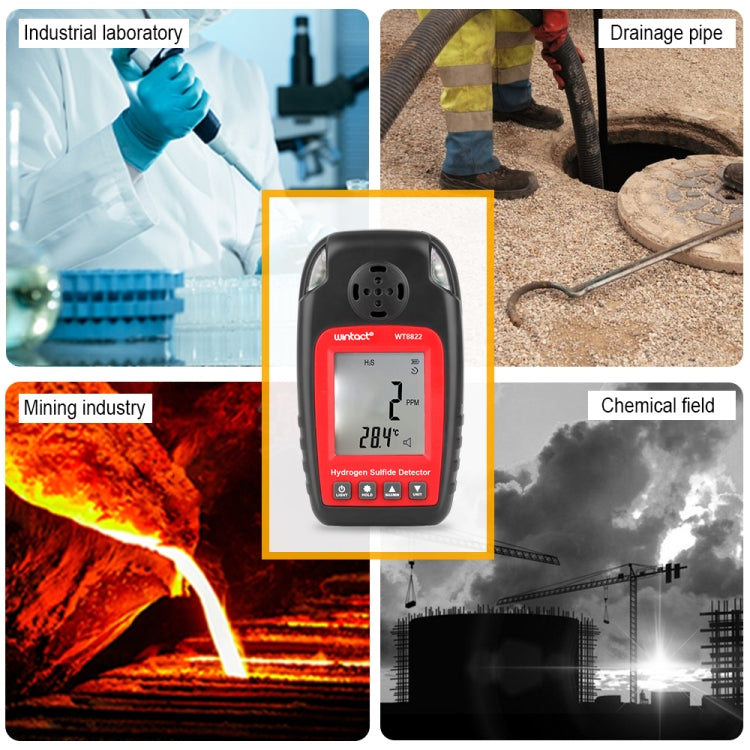 WINTACT WT8822 Hydrogen Sulfide Detector Independent H2S Gas Sensor Warning-up High Sensitive Poisoning Alarm Detector - Gas Monitor by Wintact | Online Shopping South Africa | PMC Jewellery | Buy Now Pay Later Mobicred