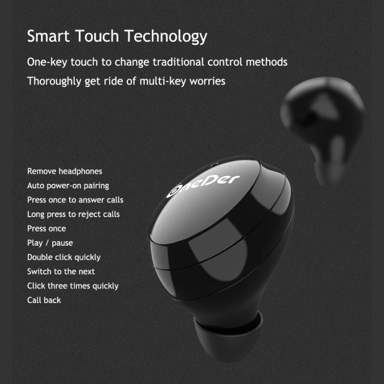 OneDer W12 Wireless Earphone with Waterproof IPX5 HD Stereo Sound TWS Bluetooth Earphone(White) - free shipping - PMC TechLife - Order now!