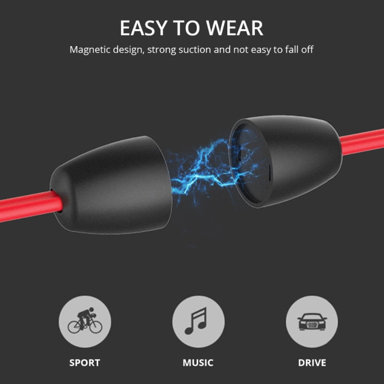 BT315 Sport Bluetooth Headset Wireless Stereo Earphone Bluetooth 4.1 Earpiece With Mic Sport Bass Magnetic Necklace Earpiece(Red) - Sport Earphone by PMC Jewellery | Online Shopping South Africa | PMC Jewellery