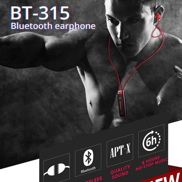 BT315 Sport Bluetooth Headset Wireless Stereo Earphone Bluetooth 4.1 Earpiece With Mic Sport Bass Magnetic Necklace Earpiece(White) - Sport Earphone by PMC Jewellery | Online Shopping South Africa | PMC Jewellery