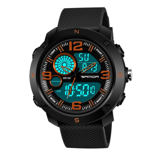 SANDA 762 Watch Men Watch Students Men Watch Fashion Trend Youth Waterproof Night light Sports Men(Orange) - Sport Watches by SANDA | Online Shopping South Africa | PMC Jewellery | Buy Now Pay Later Mobicred