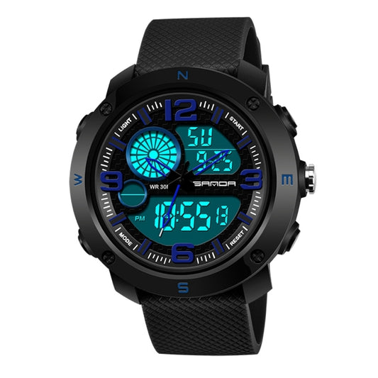 SANDA 762 Watch Men Watch Students Men Watch Fashion Trend Youth Waterproof Night light Sports Men(Blue) - Sport Watches by SANDA | Online Shopping South Africa | PMC Jewellery | Buy Now Pay Later Mobicred