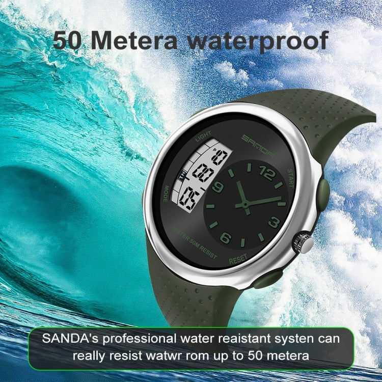 SANDA 763 Men Waterproof Student Watch Explosive Fashion Multi Functional Night light Outdoor Sports Personality Electronic Wrist Watch(Black) - Sport Watches by SANDA | Online Shopping South Africa | PMC Jewellery | Buy Now Pay Later Mobicred