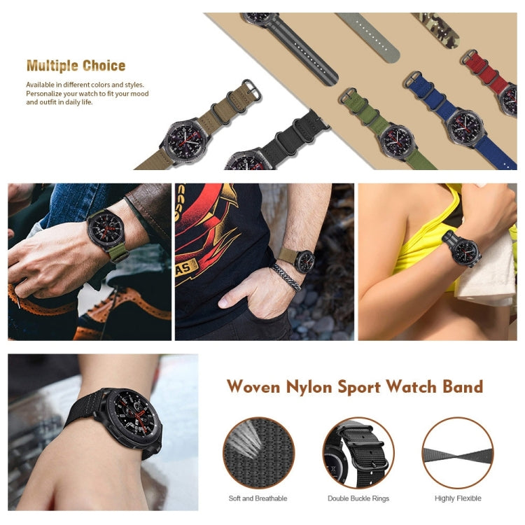 For Samsung Galaxy Watch Active 2 22mm / Gear S3 Nylon Three-ring Watch Band(Gray) - Watch Bands by PMC TechLife | Online Shopping South Africa | PMC TechLife | Buy Now Pay Later Mobicred