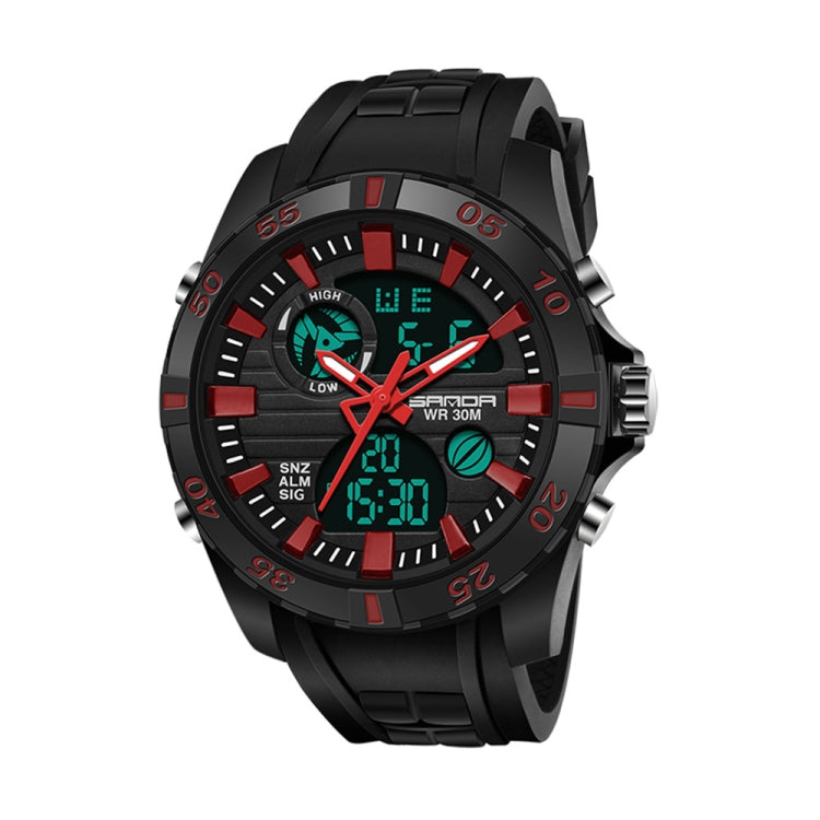 SANDA 791 Watch Genuine Fashion Sports Multifunction Electronic Watch Popular Men luminous Wrist Watch(Red) - Sport Watches by SANDA | Online Shopping South Africa | PMC Jewellery | Buy Now Pay Later Mobicred