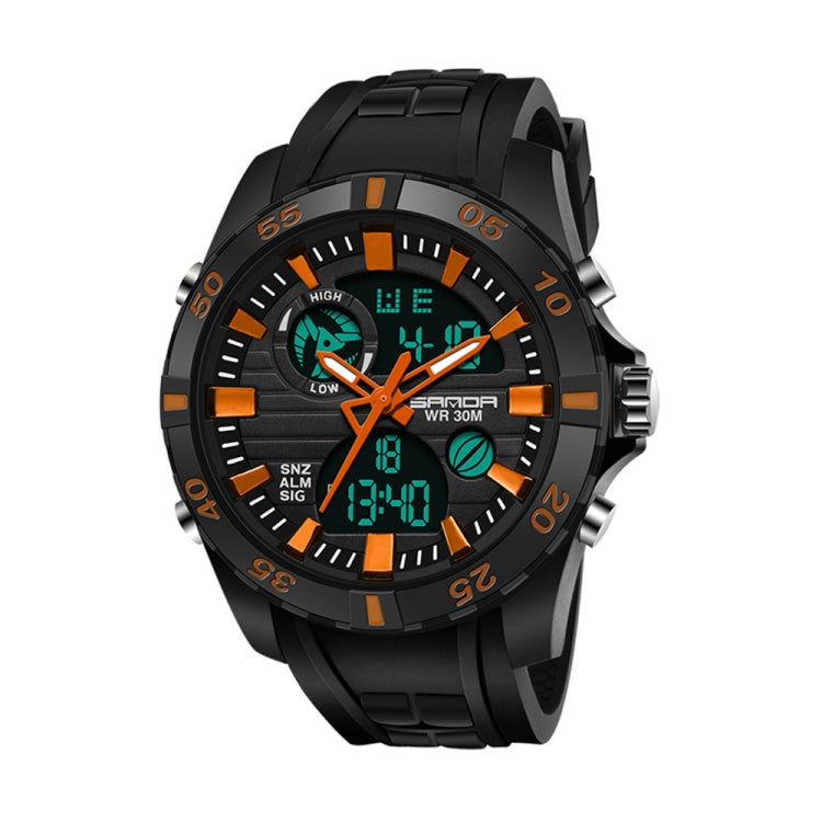 SANDA 791 Watch Genuine Fashion Sports Multifunction Electronic Watch Popular Men luminous Wrist Watch(Orange) - Sport Watches by SANDA | Online Shopping South Africa | PMC Jewellery | Buy Now Pay Later Mobicred