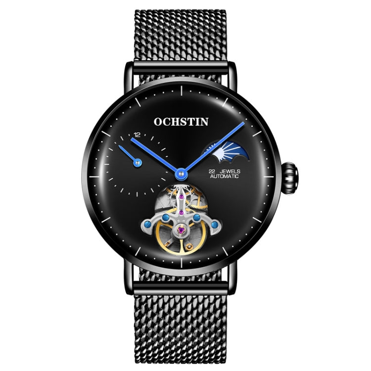 OCHSTIN 6121 Flywheel Mechanical Watch Fashion Hollow Full Automatic Mechanical Watch Business Men Watch Stainless Steel Watch  Waterproof Watch(Black) - Sport Watches by OCHSTIN | Online Shopping South Africa | PMC Jewellery | Buy Now Pay Later Mobicred