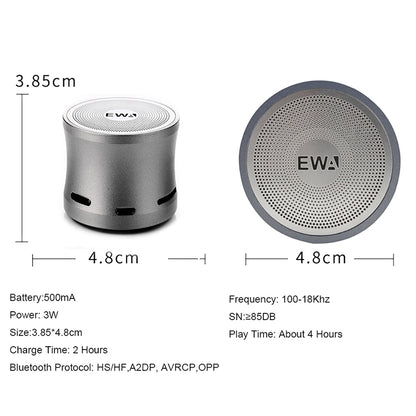 EWA A109M  Portable Bluetooth Speaker Wireless Heavy Bass Bomm Box Subwoofer Phone Call Surround Sound Bluetooth Shower Speaker(Black) - Mini Speaker by EWA | Online Shopping South Africa | PMC Jewellery | Buy Now Pay Later Mobicred