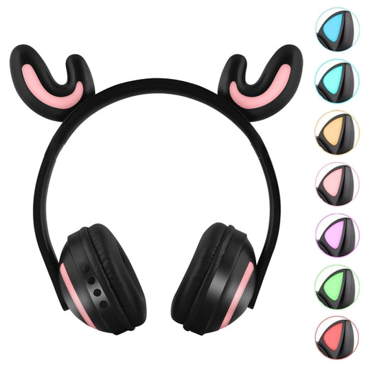 ZW19 LED 7 Colors light Bluetooth Stereo Wireless Headphones Cat Ear Flashing Glowing  Gaming Headset Earphone(Deer Fairy) - Headset & Headphone by PMC Jewellery | Online Shopping South Africa | PMC Jewellery