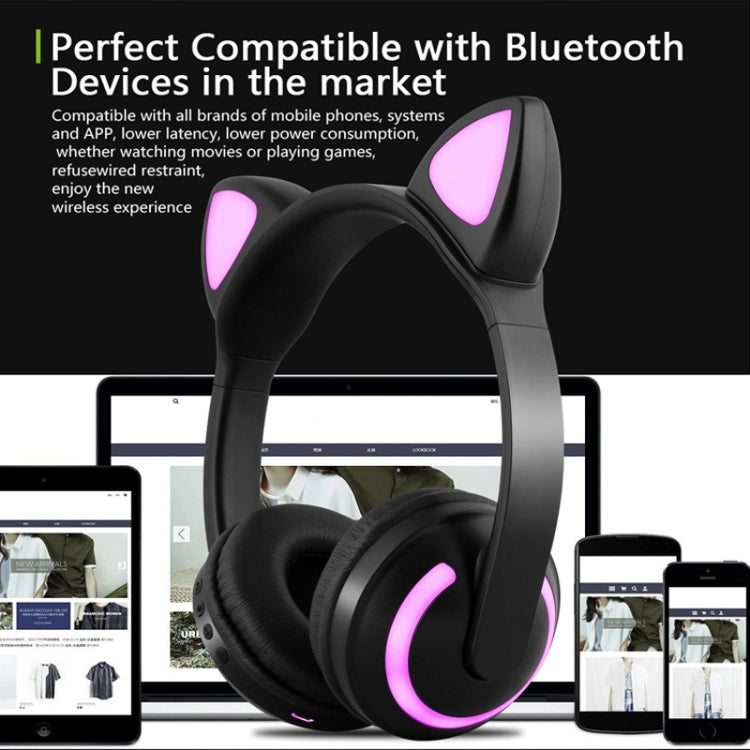 ZW19 LED 7 Colors light Bluetooth Stereo Wireless Headphones Cat Ear Flashing Glowing  Gaming Headset Earphone(Deer Fairy) - Headset & Headphone by PMC Jewellery | Online Shopping South Africa | PMC Jewellery