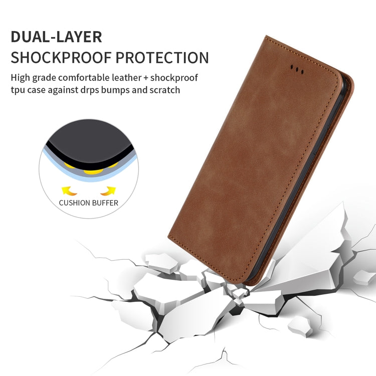 For Galaxy A51 Retro Skin Feel Business Magnetic Horizontal Flip Leather Case(Brown) - free shipping - PMC TechLife - Order now!