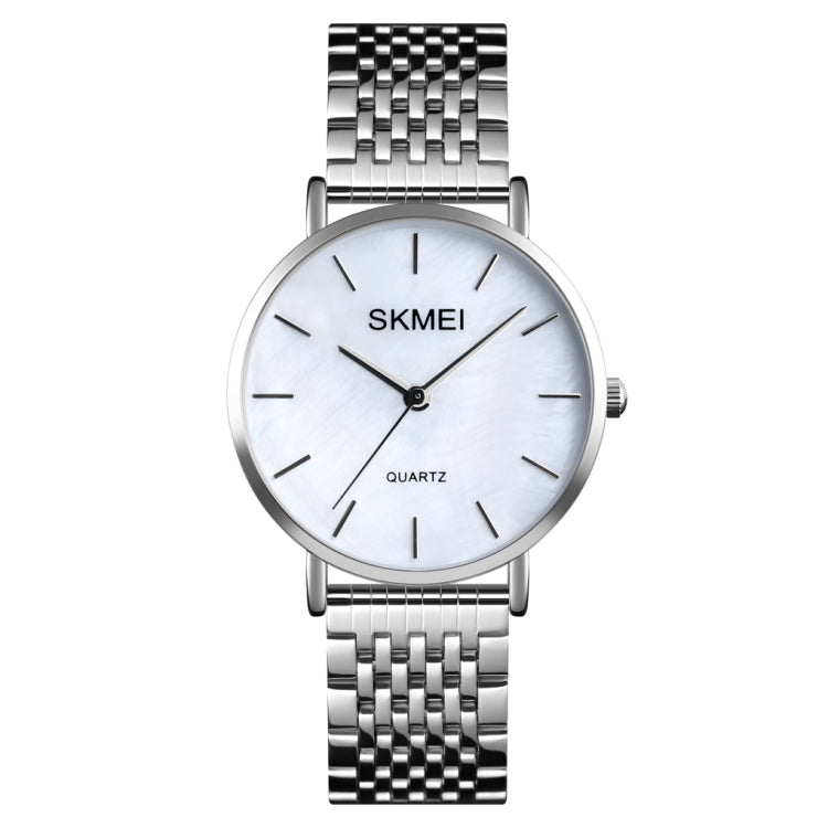 Skmei 1567 Light And Thin Leisure Simple 30m Waterproof Shell Dial Women Steel Band Quartz Watch(Silvery) - Alloy Watches by SKMEI | Online Shopping South Africa | PMC Jewellery | Buy Now Pay Later Mobicred