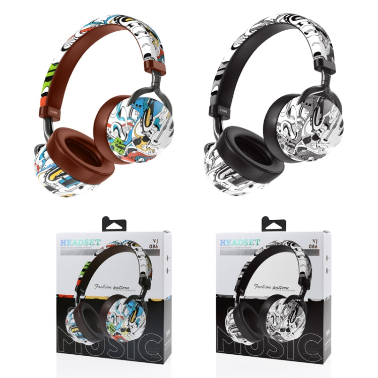 VJ086 Graffiti Headset Wireless Sports Bluetooth Headset Water Transfer Color Print Headset, Support TF, FM(Dazzle Colour) - Headset & Headphone by PMC Jewellery | Online Shopping South Africa | PMC Jewellery