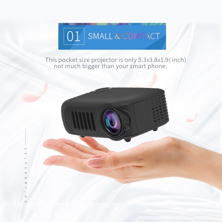 A2000 Portable Projector 800 Lumen LCD Home Theater Video Projector, Support 1080P, US Plug (White) - LED Projector by PMC TechLife | Online Shopping South Africa | PMC TechLife | Buy Now Pay Later Mobicred