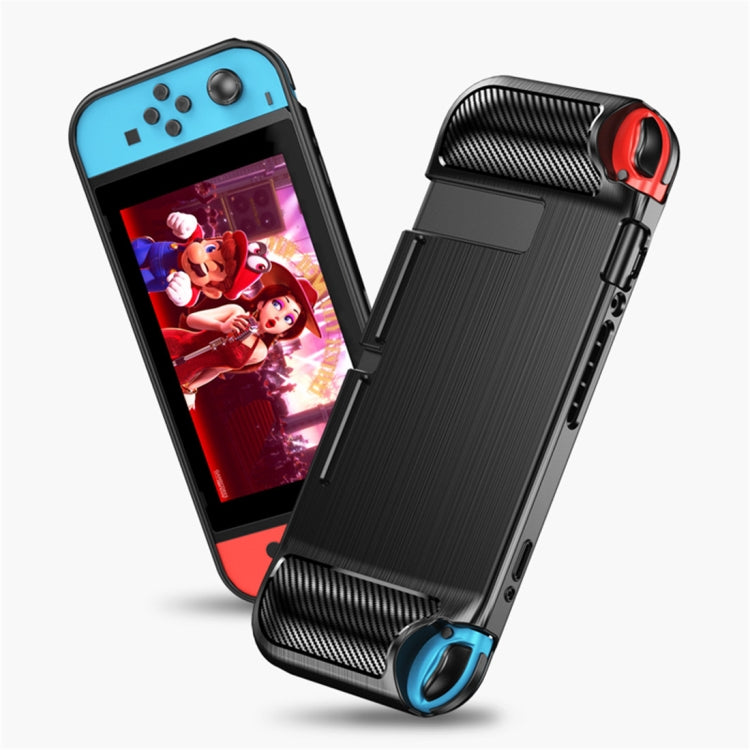 For Nintendo Switch Brushed Texture Carbon Fiber TPU Case(Black) - Cases by PMC Jewellery | Online Shopping South Africa | PMC Jewellery