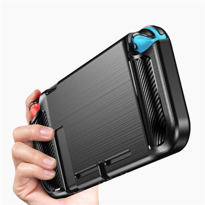 For Nintendo Switch Brushed Texture Carbon Fiber TPU Case(Black) - Cases by PMC Jewellery | Online Shopping South Africa | PMC Jewellery