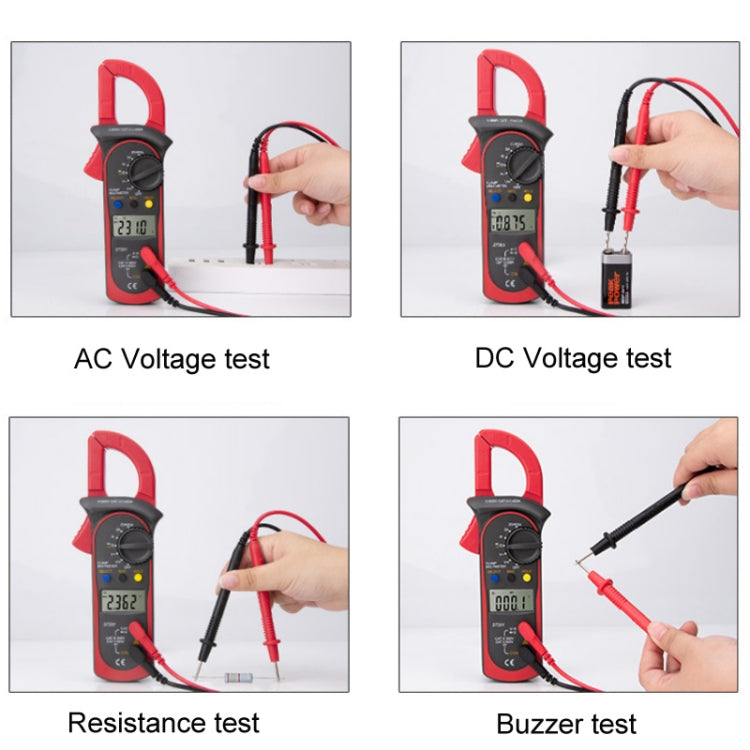 ANENG ST201 AC And DC Digital Clamp Multimeter Voltage And Current Measuring Instrument Tester(Red) - Digital Multimeter by ANENG | Online Shopping South Africa | PMC Jewellery | Buy Now Pay Later Mobicred