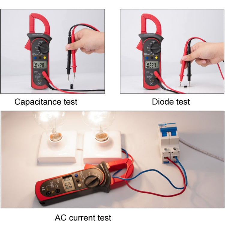 ANENG ST201 AC And DC Digital Clamp Multimeter Voltage And Current Measuring Instrument Tester(Red) - Digital Multimeter by ANENG | Online Shopping South Africa | PMC Jewellery | Buy Now Pay Later Mobicred