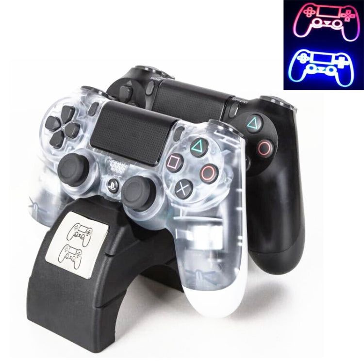 For Playstation 4 /PS4 pro /PS4 Slim Wireless Controller LED Indicator Charger Double Handle Dual USB Charging Dock Station Stand - Charger & Power by PMC TechLife | Online Shopping South Africa | PMC TechLife