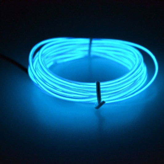 Flexible LED Light EL Wire String Strip Rope Glow Decor Neon Lamp USB Controlle 3M Energy Saving Mask Glasses Glow Line F277(Blue Light) - Laser Stage Lighting by PMC Jewellery | Online Shopping South Africa | PMC Jewellery
