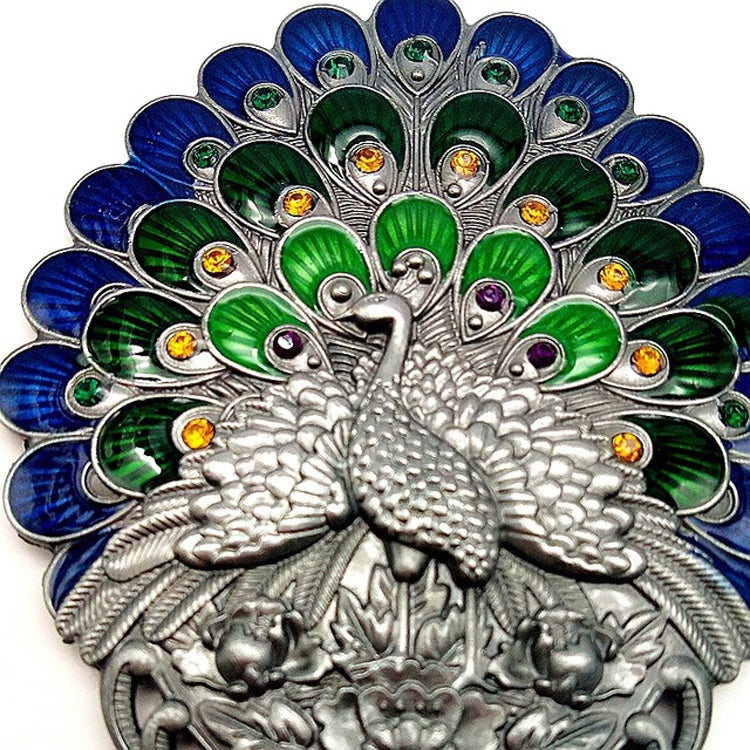 Vintage Handle Peacock Mirror Gift Box Comb Two-piece Portable Makeup Mirror(Bronze Peacock) - Mirror by PMC Jewellery | Online Shopping South Africa | PMC Jewellery