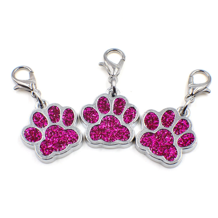10 PCS Enamel Cat Dog  Bear Paw Prints Key Chain Jewelry Making(Hot Pink) - free shipping - PMC TechLife - Order now!