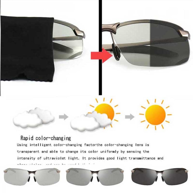 Photochromic Sunglasses Day and Night Vision Driving Eyewear(Gun Metal) - Sunglasses by PMC Jewellery | Online Shopping South Africa | PMC Jewellery