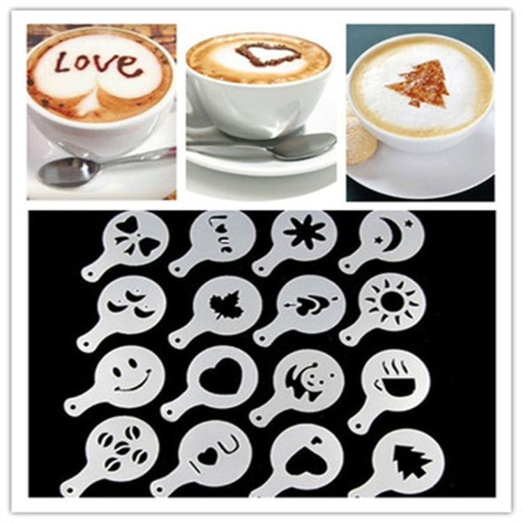 32 PCS Coffee Stencil Filter Coffee Maker Cappuccino Mold Templates Strew Flowers Pad Spray Art Baking Tools - free shipping - PMC TechLife - Order now!