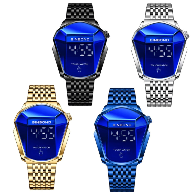 BINBOND Locomotive Concept Touch Screen Steel Belt Watch Men Live Black Technology Watch(Black Steel Blue) - Metal Strap Watches by BINBOND | Online Shopping South Africa | PMC Jewellery | Buy Now Pay Later Mobicred