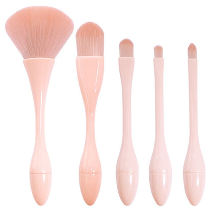 Mini Makeup Brush Set Portable Tool Beauty Makeup Brush Small Waist Brush, Style:Mini Skin Tone 5 Sticks + Stand - Makeup Brushes by PMC Jewellery | Online Shopping South Africa | PMC Jewellery