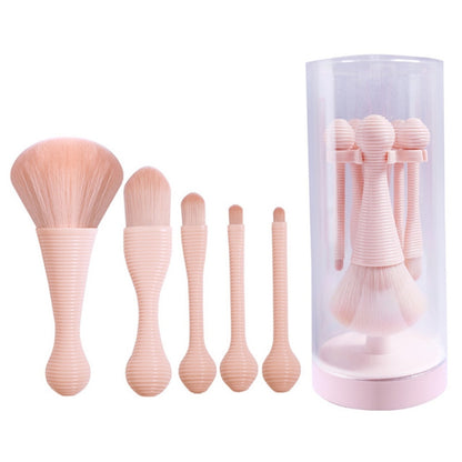 Mini Makeup Brush Set Portable Tool Beauty Makeup Brush Small Waist Brush, Style:Lollipop Skin Color 5 Sticks + Stand - Makeup Brushes by PMC Jewellery | Online Shopping South Africa | PMC Jewellery