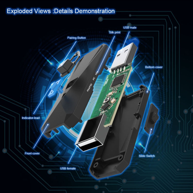 JYS-P4135 Wired + Wireless Bluetooth Gamepad Converter Adapter For PS4 / PS3 / Switch / PC - Adapter & Cables by PMC TechLife | Online Shopping South Africa | PMC TechLife | Buy Now Pay Later Mobicred