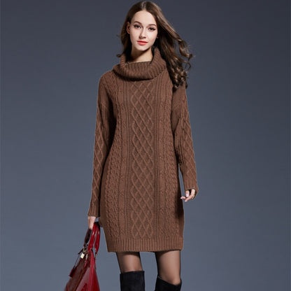 Autumn And Winter Knitwear Dresses Long Turtleneck Sweater For Women, Size: XL(Camel) - Sweater by PMC Jewellery | Online Shopping South Africa | PMC Jewellery