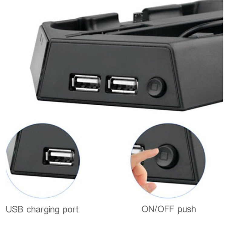 KJH PSLIM-03 Multi-function Host Bracket Cooling Fan Ultra-thin Machine Bracket Fan Charger for PS4 / SLIM Console - free shipping - PMC TechLife - Order now!