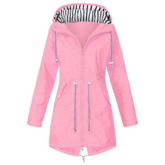 Women Waterproof Rain Jacket Hooded Raincoat, Size:M(Pink) - Hoodie by PMC Jewellery | Online Shopping South Africa | PMC Jewellery