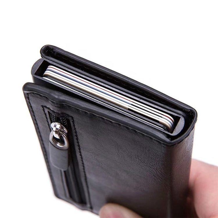Magnetic RFID Bag Multifunctional Aluminum Automatic Pop-up Credit Card Package(Blue) - free shipping - PMC TechLife - Order now!
