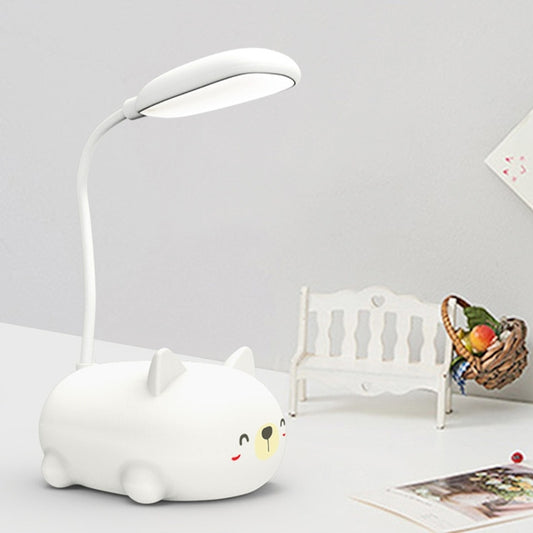 Cartoon Cat Design LED Eye Protection Reading Lamp USB Rechargeable Desk Lamp(White) -  by PMC Jewellery | Online Shopping South Africa | PMC Jewellery