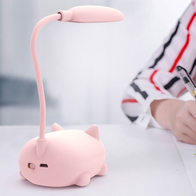 Cartoon Cat Design LED Eye Protection Reading Lamp USB Rechargeable Desk Lamp(Pink) -  by PMC TechLife | Online Shopping South Africa | PMC TechLife