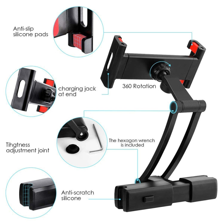 Universal 360 Rotation Holder Bracket Back Seat Car Mount(Black) - Car Holders by PMC TechLife | Online Shopping South Africa | PMC TechLife
