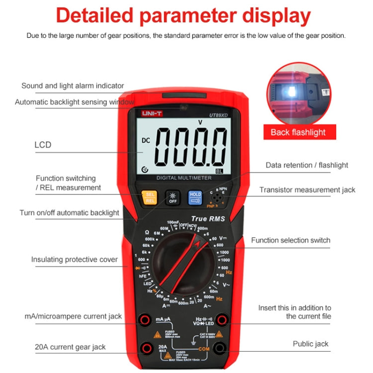 UNI-T UT89XE Digital High-Precision Multimeter Digital Display Multi-Meter - free shipping - PMC TechLife - Order now!