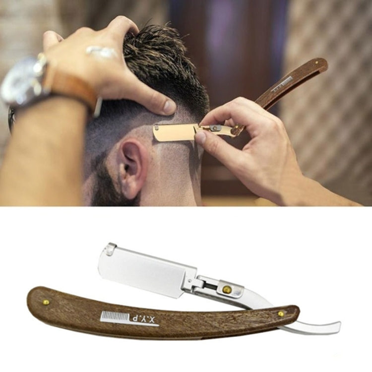 Manual Razor Folding Wooden Handle Men's Razor, Color:Silver - Manual Razor by PMC Jewellery | Online Shopping South Africa | PMC Jewellery