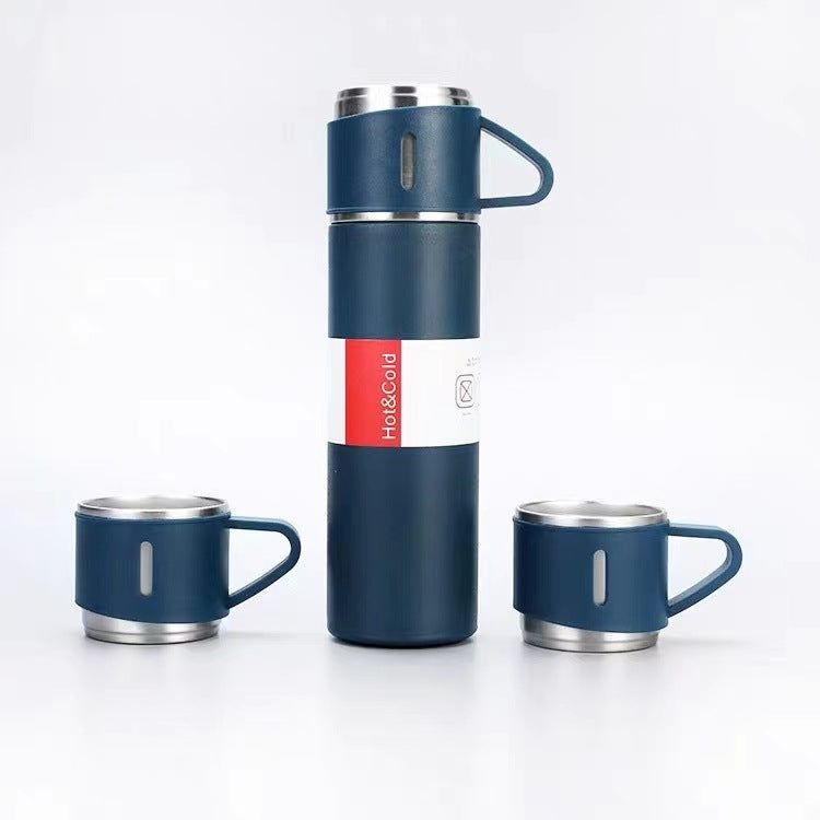 500ml 304 Stainless Steel Thermos Cup Portable Business Tea Cup,Spec: Gift Box Set(Black) - free shipping - PMC TechLife - Order now!
