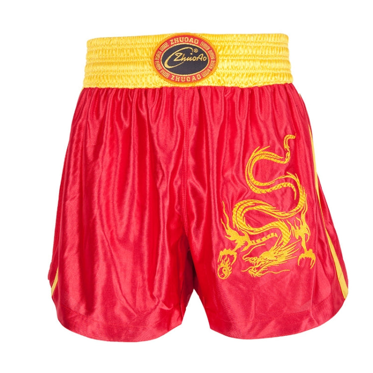 ZhuoAo Muay Thai/Boxing/Sanshou/Fighting Shorts for Men and Women, Size:XS(Embroidered Dragon Red) - Sportswear by ZhuoAo | Online Shopping South Africa | PMC Jewellery