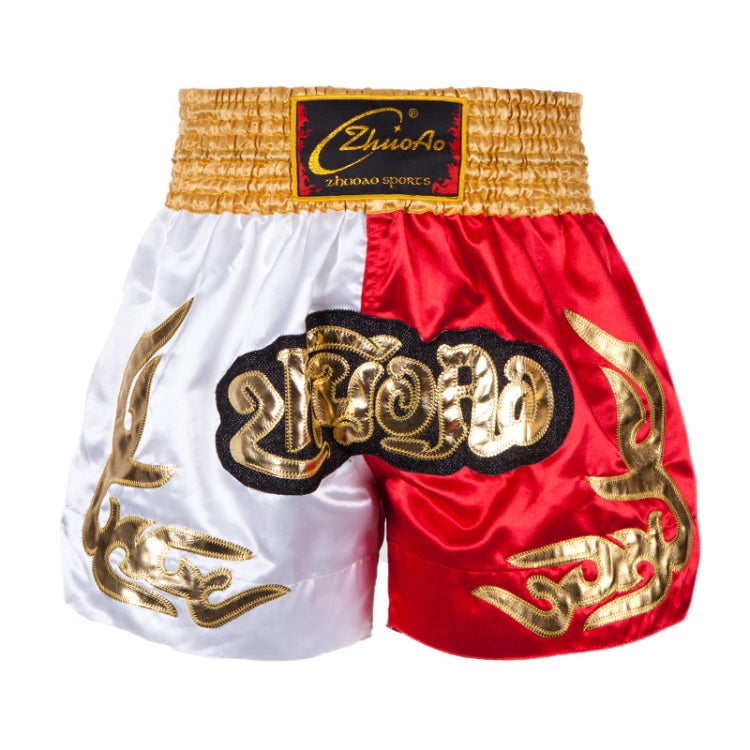 ZhuoAo Muay Thai/Boxing/Sanshou/Fighting Shorts for Men and Women, Size:XL(Yellow Waist Stitching) - Sportswear by ZhuoAo | Online Shopping South Africa | PMC Jewellery | Buy Now Pay Later Mobicred