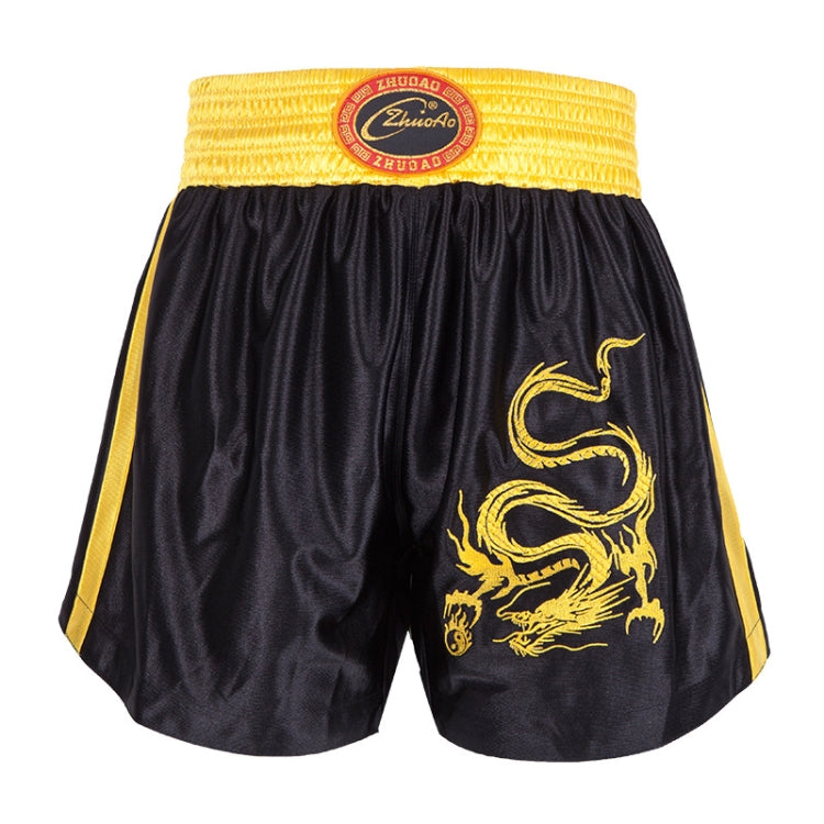 ZhuoAo Muay Thai/Boxing/Sanshou/Fighting Shorts for Men and Women, Size:XXXL(Embroidered Dragon Black) - Sportswear by ZhuoAo | Online Shopping South Africa | PMC Jewellery | Buy Now Pay Later Mobicred