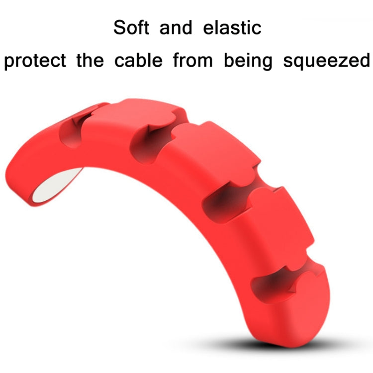 5 PCS 4 Holes Bear Silicone Desktop Data Cable Organizing And Fixing Device(Lemon Yellow) - Cable Organizer by PMC TechLife | Online Shopping South Africa | PMC TechLife