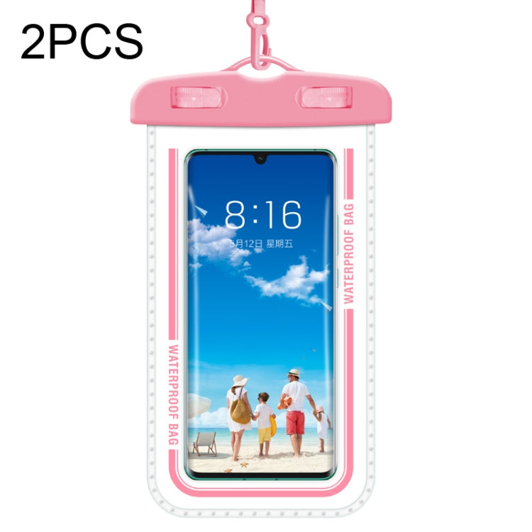 2 PCS Transparent Waterproof Cell Phone Case Swimming Cell Phone Bag Macaron Red - Waterproof Bag by PMC TechLife | Online Shopping South Africa | PMC TechLife