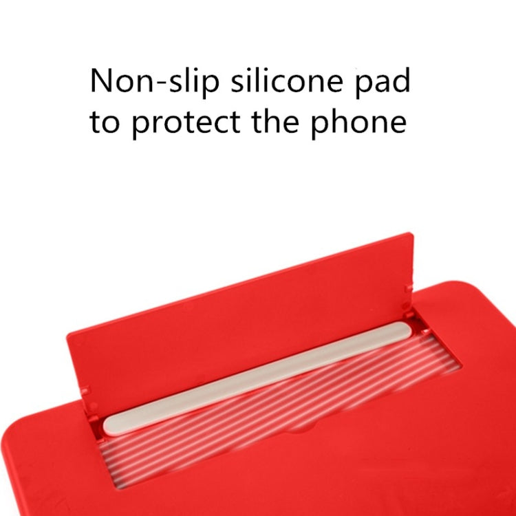 Pull-out Mobile Phone Screen Magnifier 3D Video Desktop Mobile Phone Holder, Size:12 inch(Red) - free shipping - PMC TechLife - Order now!