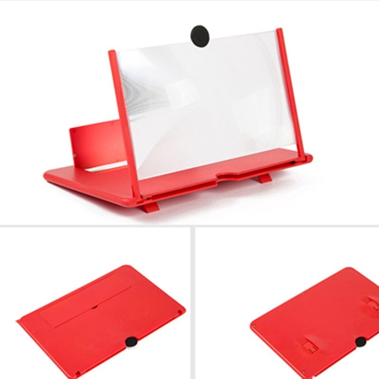 Pull-out Mobile Phone Screen Magnifier 3D Video Desktop Mobile Phone Holder, Size:12 inch(Red) - free shipping - PMC TechLife - Order now!