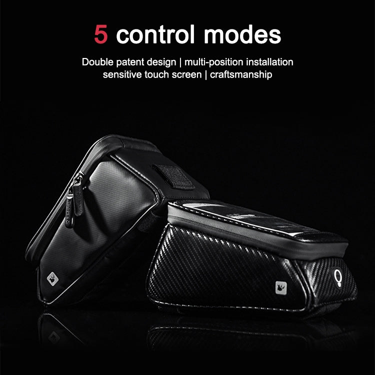 Rhinowalk Bicycle Front Tube Bag Waterproof Mobile Phone Touch Screen Multi-function Bicycle Handlebar Bag(Matt Black) - free shipping - PMC TechLife - Order now!